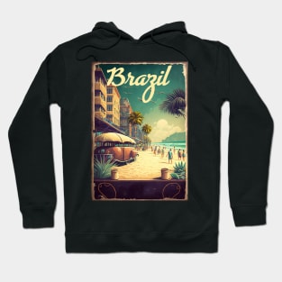 Brazil Beach Vintage Travel Art Poster Hoodie